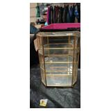 Glass and Brass Display Case with Multiple Shelves