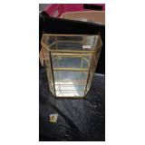 Glass and Brass Display Case with Multiple Shelves