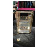 Glass and Brass Display Case with Multiple Shelves