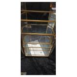 Glass and Brass Display Case with Multiple Shelves