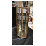Glass and Brass Display Case with Multiple Shelves