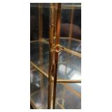 Glass and Brass Display Case with Multiple Shelves