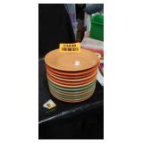 Mid-Century Color Block Dinner Plates Set