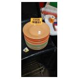 Mid-Century Color Block Dinner Plates Set