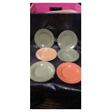 Mid-Century Color Block Dinner Plates Set