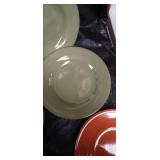 Mid-Century Color Block Dinner Plates Set