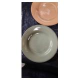 Mid-Century Color Block Dinner Plates Set