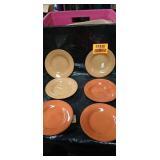 Mid-Century Color Block Dinner Plates Set