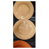 Mid-Century Color Block Dinner Plates Set
