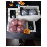 Shatterproof Holiday Ornament Set - Pink and Silver Glitter