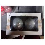 Shatterproof Holiday Ornament Set - Pink and Silver Glitter