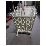 Decorative White Metal Magazine Rack