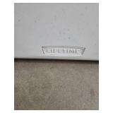 Lifetime 6-Foot Folding Table - 72"W x 30"D - has a small dent on one edge