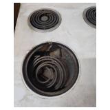 Vintage GE Electric Stove  - project for restore - function unknown -23 5/8 W x 26.5D (including handle) 44 1/4 H at back, 36.5 H on cooktop