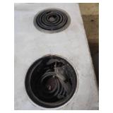 Vintage GE Electric Stove  - project for restore - function unknown -23 5/8 W x 26.5D (including handle) 44 1/4 H at back, 36.5 H on cooktop