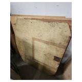 Salvaged wood subflooring approx 45" x 48" at widest point. 3/4" thick - only 34" wide at top tapered ends (front board of pic only)