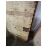 Salvaged wood subflooring approx 45" x 48" at widest point. 3/4" thick - only 34" wide at top tapered ends (front board of pic only)