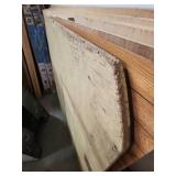 Salvaged wood subflooring approx 45" x 48" at widest point. 3/4" thick - only 34" wide at top tapered ends (front board of pic only)