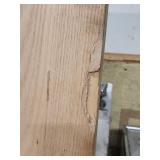 Solid Oak Wood Door Slab Panel - has some edge damage on the veneer 32"W x 80" H x 1 3/4" Thick