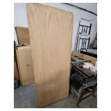Salvage Condition Solid Core Wood Door Slab - large chunk of veneer missing - 32"W x 80"H x 1 3/4" Thick