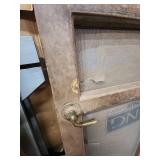 Mid-Century Wood Screen Door with Original Hardware - great for a cabin or back porch! 31.5"W x 80" H x 1 1/8" D (doesn