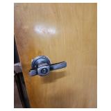 Mid-Century Hollow Interior Door with Original Hardware - has damage to the veneer - 23 7/8" W x 79 7/8" H x 1 1/4" D