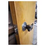 Mid-Century Hollow Interior Door with Original Hardware - has damage to the veneer - 23 7/8" W x 79 7/8" H x 1 1/4" D
