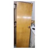 Mid-Century Hollow Interior Door with Original Hardware - has damage to the veneer - 23 7/8" W x 79 7/8" H x 1 1/4" D