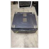 Washer/Dryer Pedestal w/ Drawer - Dark Gray - no brand marking- has surface scratches on the drawer - appears unused and has divider and mounting instructions inside of drawer. 27" distance between ce