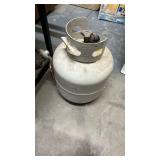 Patio Master Portable Gas Grill with Propane Tank (no model # listed on it) - needs cleaning, untested. (Has charcoal inside of it)