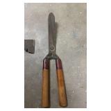 Wooden Handle Tools - Dual Hammer/Axe and Hedge Shears