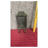 Vintage Wall Mountable Black Metal Mailbox with hinged lid and letter slot.