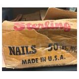 Sterling Box of Galvanized Roofing Nails 1 x 1 x 7/16 - Made in USA - Open Box about 1/4 full