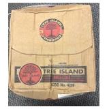 Tree Island Steel Square Cut Nails Box - Full 50lb Box, still had strap on it (opened for phot).  1 1/4 Boite Galvanise A Chaud