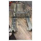 Sliding Pull-out 2-Tier Cabinet Rack System with full rack on bottom, 1/2 rack on top - Measures 12 3/8" w x 17 1/4" D - can choose height for second shelf using just 1 or 2 supports