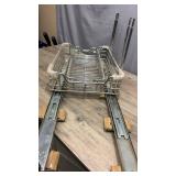 Sliding Pull-out 2-Tier Cabinet Rack System with full rack on bottom, 1/2 rack on top - Measures 12 3/8" w x 17 1/4" D - can choose height for second shelf using just 1 or 2 supports