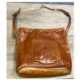 Patricia Nash Brown Leather Hobo Purse w/ Dust Cover (has some wear and fade on the outer leather - inside has stains) good structural condition. Includes a frog Checkbook wallet