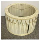 MCM Pleated Fabric Drum Lamp Shade with dual layer- 18" Diameter - one small spot where the under layer needs reattached to the base
