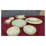 Vintage Pope-Gosser Florence Pattern China Set - a couple pieces have small chips and some having crackling/yellowing of the finish