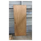 Salvage Condition Hollow Wood Door - has crack down the edge and busted near the handle hole (could cut down to repurpose) - 32"W x 80"H