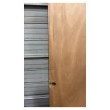 Salvage Condition Hollow Wood Door - has crack down the edge and busted near the handle hole (could cut down to repurpose) - 32"W x 80"H
