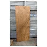 Salvage Condition Hollow Wood Door - has crack down the edge and busted near the handle hole (could cut down to repurpose) - 32"W x 80"H