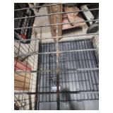 Petmate X-Large Wire Dog Crate - 24" W x 42" D x 31.5" H - has some patina on hinges, two chips in plastic base pan, overall sturdy condition