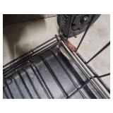 Petmate X-Large Wire Dog Crate - 24" W x 42" D x 31.5" H - has some patina on hinges, two chips in plastic base pan, overall sturdy condition