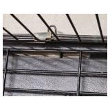 Petmate X-Large Wire Dog Crate - 24" W x 42" D x 31.5" H - has some patina on hinges, two chips in plastic base pan, overall sturdy condition