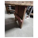 Hand made Wooden Bench - needs legs repaired (suggest adding thicker legs) -  48"W x 13"D x 17"H