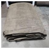 Huge Heavy Duty Military grade Canvas tarp - approx 200"L x 300"W - has loops on edges/corners (has a musty smell from being in storage)