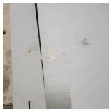 Gray picnic table - no screws needed to assemble. Only Partially assembled for pics, needs a soft mallet to help fully assemble as joints are tight - approx 48" W x 48" L - overall good conditon