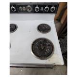 Vintage General Electric White Electric Range - function unknown, no power cord. 30" W x 26" D (including handle) x 44" H