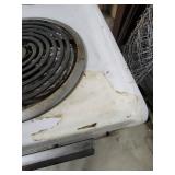 Vintage General Electric White Electric Range - function unknown, no power cord. 30" W x 26" D (including handle) x 44" H